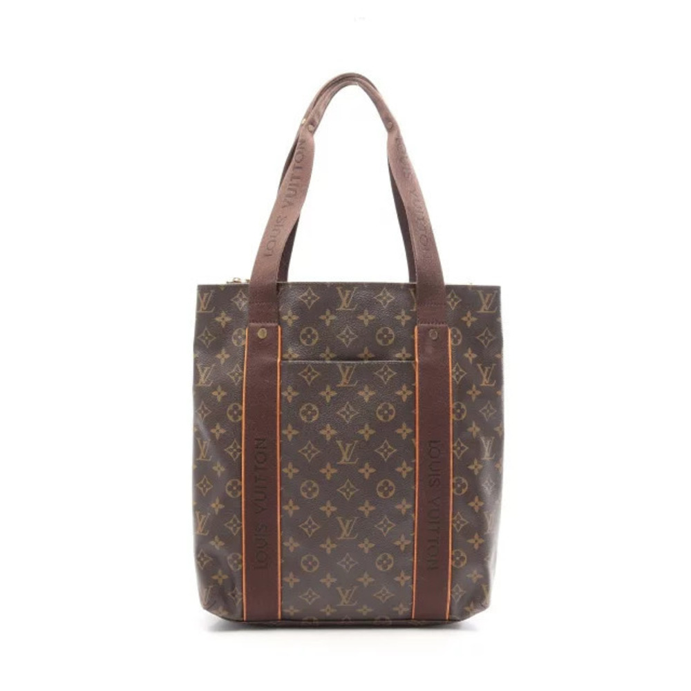 Louis Vuitton Cabas Bobour Monogram Tote Bag Canvas Leather Brown
